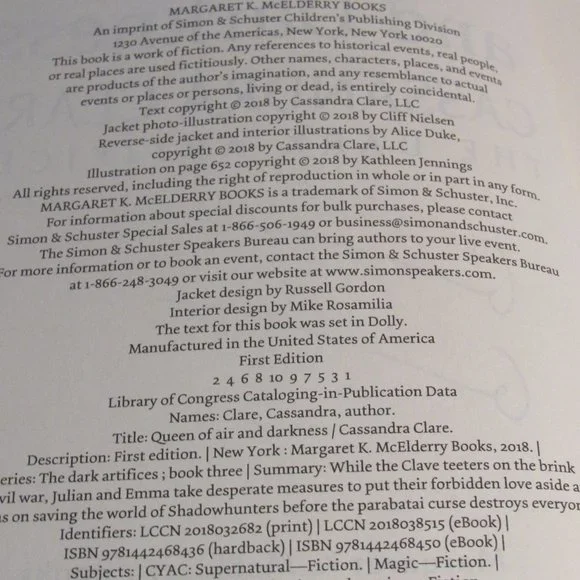 Signed Queen of Air & Darkness 1st Edition
